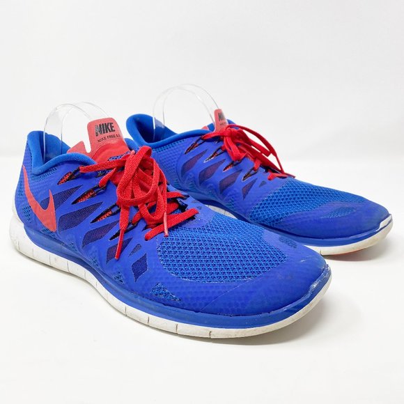 Nike | Shoes | Nike Free 5 Blue Red Mens Running Shoes Sneakers Size 4 |  Poshmark